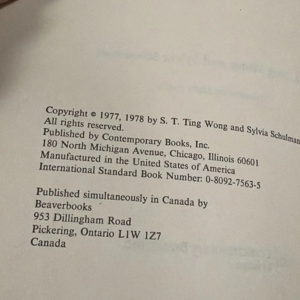 Madame Wong's LONG-LIFE CHINESE COOKBOOK recipes specially designed for West Ben